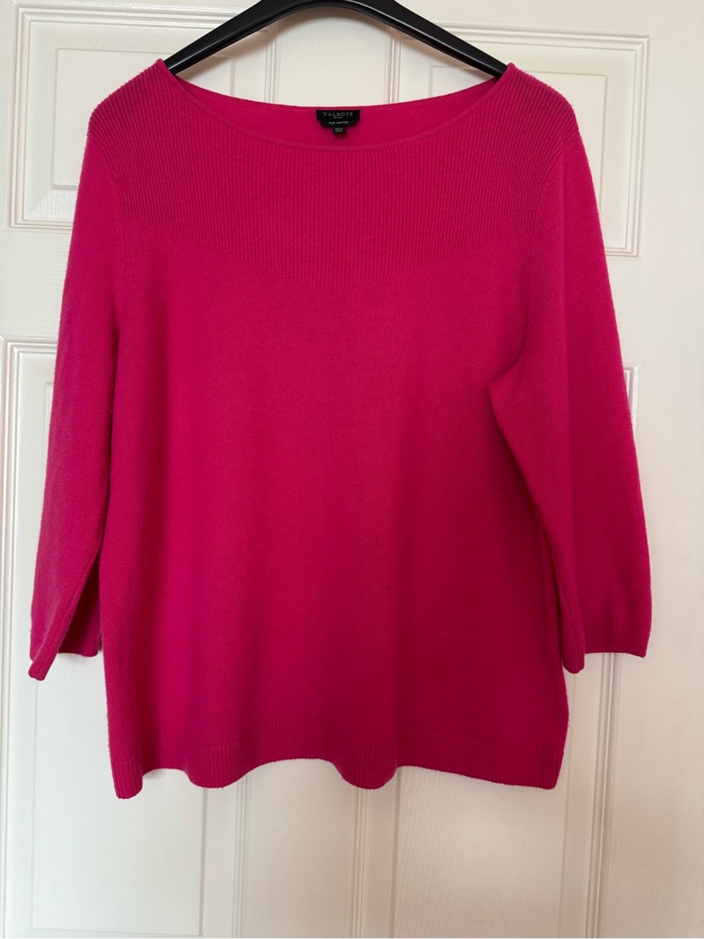 Talbots Women's Hot Pink Boatneck cashmere SweaterXL Petite